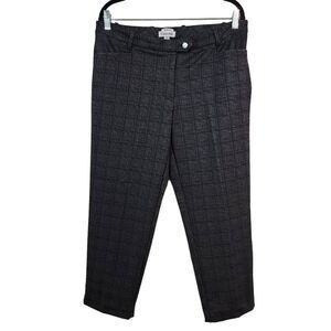 Calvin Klein Gray Plaid Cropped Pants Size 10 Modern Fit Plaid Trousers